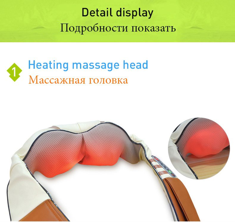 (with Gift Box)JinKaiRui U Shape Electrical Shiatsu Back Neck Shoulder Body Massager Infrared Heated Kneading Car/Home Massagem (with Gift Box)JinKaiRui U Shape Electrical Shiatsu Back Neck Shoulder Body Massager Infrared Heated Kneading Car/Home Massagem