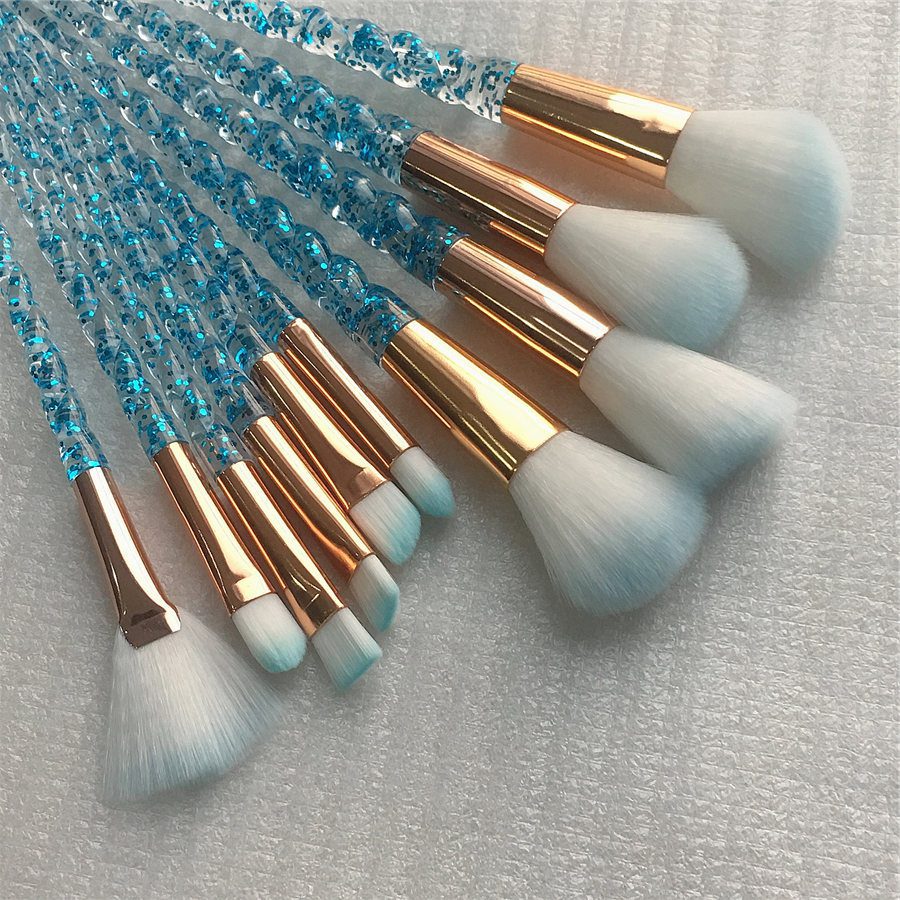 10pcs Unicorn Makeup Brushes Sets Maquiagem Foundation Powder Cosmetic Blush Eyeshadow Women Beauty Glitter Make Up Brush Tools
