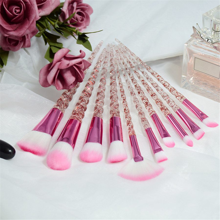 10pcs Unicorn Makeup Brushes Sets Maquiagem Foundation Powder Cosmetic Blush Eyeshadow Women Beauty Glitter Make Up Brush Tools