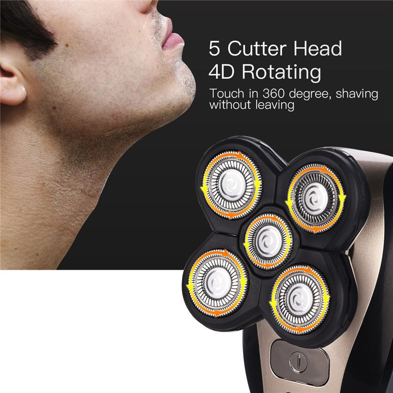 5 in 1 Rechargeable Electric Shaver Five Floating Heads Razors Hair Clipper Nose Ear Hair Trimmer Men Facial Cleaning Brush 5 in 1 Rechargeable Electric Shaver Five Floating Heads Razors Hair Clipper Nose Ear Hair Trimmer Men Facial Cleaning Brush