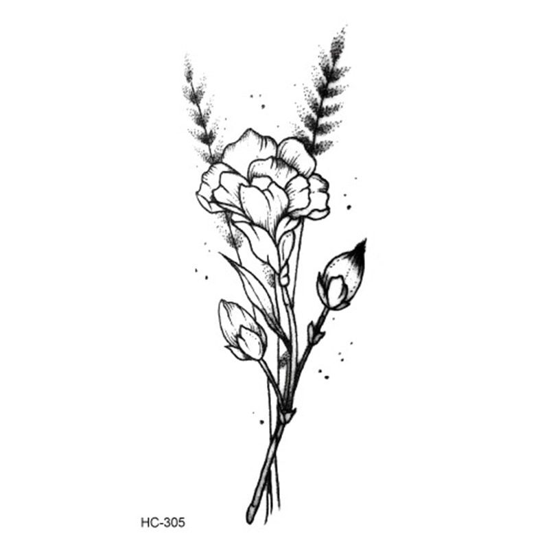 Hot 1PC Popular Ballet Black White Flowers Tattoos Sticker Temporary Drawing Body Art Fake Water Transfer Hot 1PC Popular Ballet Black White Flowers Tattoos Sticker Temporary Drawing Body Art Fake Water Transfer