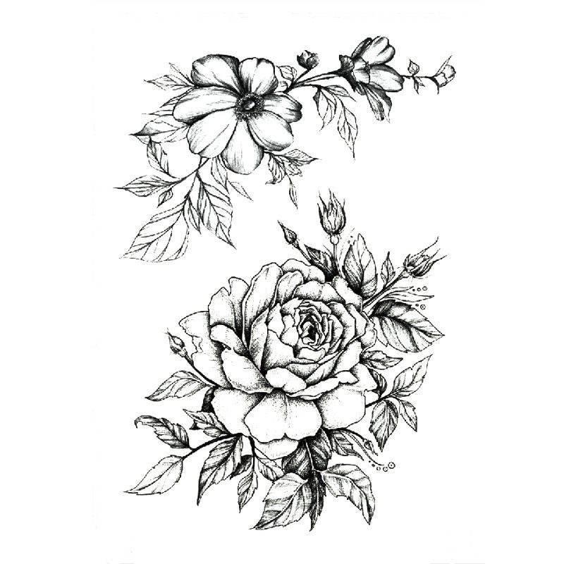 1 PC Fashion Women Girl Temporary Tattoo Sticker Black Roses Design Full Flower Arm Body Art Big Large Fake Tattoo Sticker 1 PC Fashion Women Girl Temporary Tattoo Sticker Black Roses Design Full Flower Arm Body Art Big Large Fake Tattoo Sticker