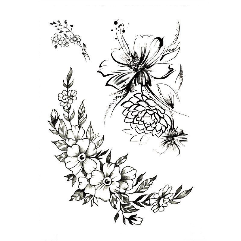 1 PC Fashion Women Girl Temporary Tattoo Sticker Black Roses Design Full Flower Arm Body Art Big Large Fake Tattoo Sticker 1 PC Fashion Women Girl Temporary Tattoo Sticker Black Roses Design Full Flower Arm Body Art Big Large Fake Tattoo Sticker