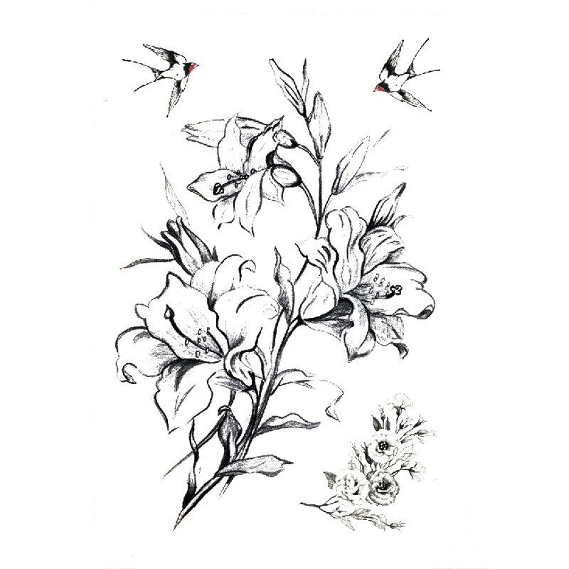 1 PC Fashion Women Girl Temporary Tattoo Sticker Black Roses Design Full Flower Arm Body Art Big Large Fake Tattoo Sticker 1 PC Fashion Women Girl Temporary Tattoo Sticker Black Roses Design Full Flower Arm Body Art Big Large Fake Tattoo Sticker