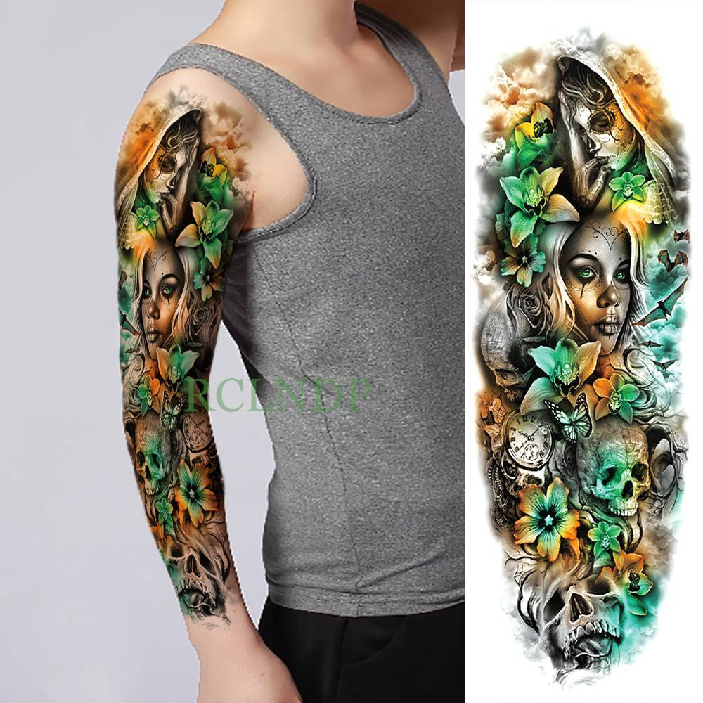 Waterproof Temporary Tattoo Sticker eye clock bird Pagoda full arm large size fake tatto flash tatoo sleeve tato for men women Waterproof Temporary Tattoo Sticker eye clock bird Pagoda full arm large size fake tatto flash tatoo sleeve tato for men women