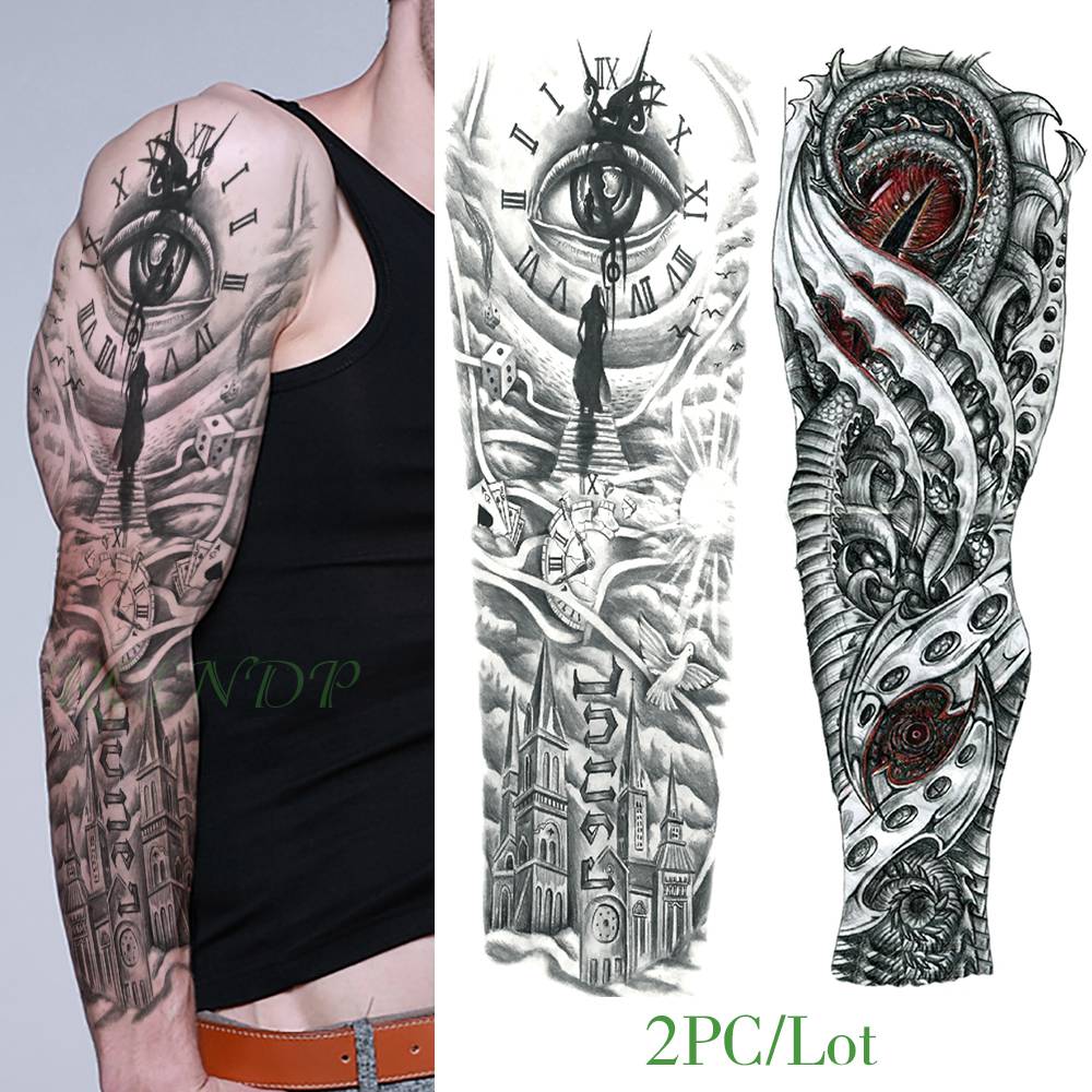 Waterproof Temporary Tattoo Sticker eye clock bird Pagoda full arm large size fake tatto flash tatoo sleeve tato for men women Waterproof Temporary Tattoo Sticker eye clock bird Pagoda full arm large size fake tatto flash tatoo sleeve tato for men women