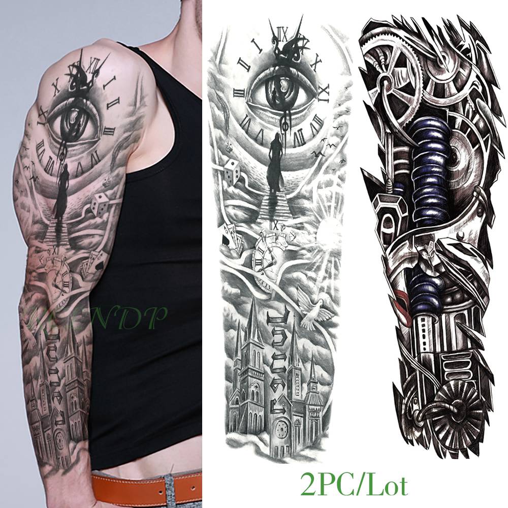 Waterproof Temporary Tattoo Sticker eye clock bird Pagoda full arm large size fake tatto flash tatoo sleeve tato for men women Waterproof Temporary Tattoo Sticker eye clock bird Pagoda full arm large size fake tatto flash tatoo sleeve tato for men women