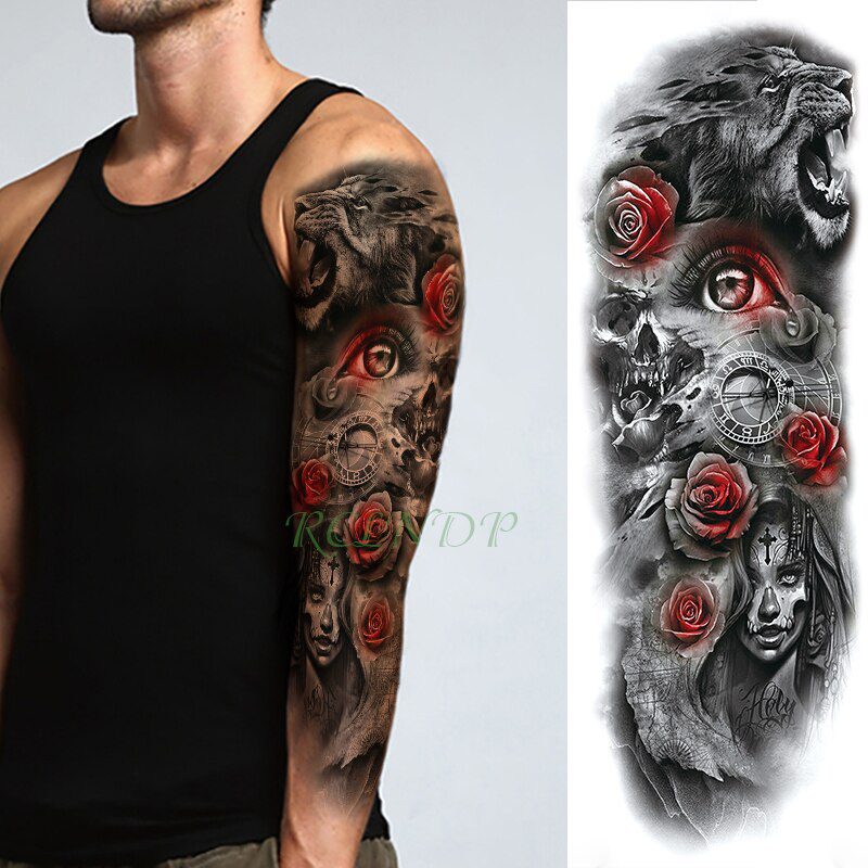Waterproof Temporary Tattoo Sticker eye clock bird Pagoda full arm large size fake tatto flash tatoo sleeve tato for men women Waterproof Temporary Tattoo Sticker eye clock bird Pagoda full arm large size fake tatto flash tatoo sleeve tato for men women