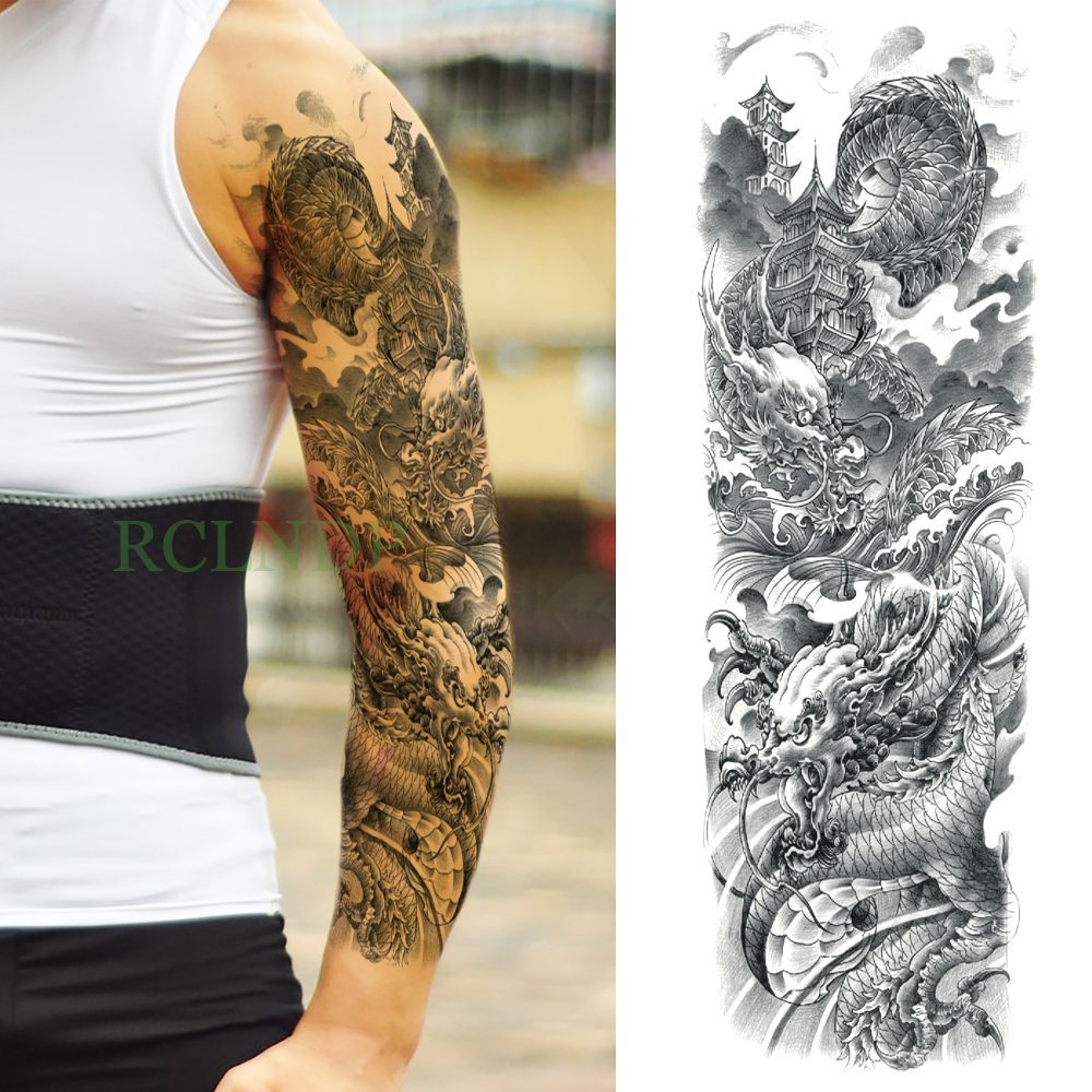 Waterproof Temporary Tattoo Sticker eye clock bird Pagoda full arm large size fake tatto flash tatoo sleeve tato for men women Waterproof Temporary Tattoo Sticker eye clock bird Pagoda full arm large size fake tatto flash tatoo sleeve tato for men women