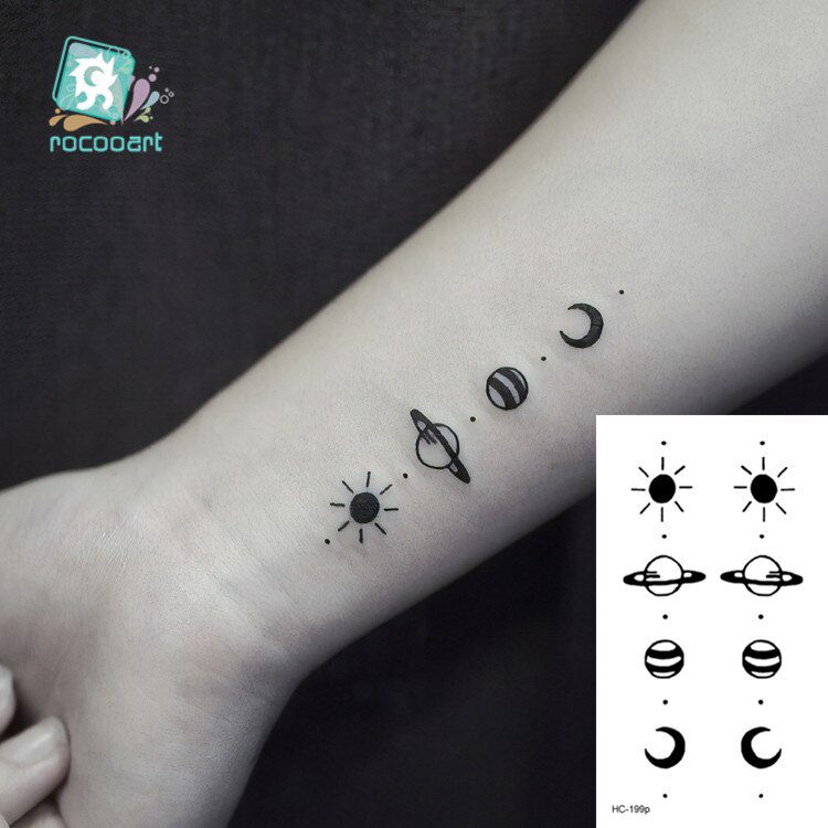 Water Transfer Tattoo Minimalist small sun moon tattoo Body Art Waterproof Temporary fake Tattoo for man woman kid 10.5*6cm Water Transfer Tattoo Minimalist small sun moon tattoo Body Art Waterproof Temporary fake Tattoo for man woman kid 10.5*6cm