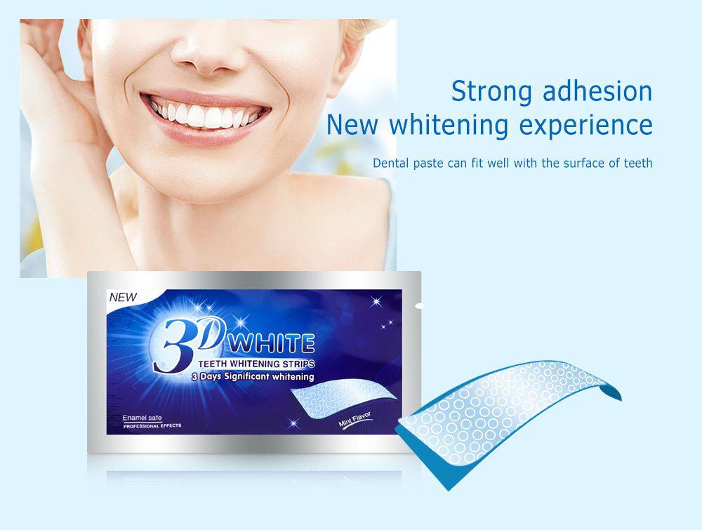 7/14 Pairs 3D White Gel Teeth Whitening Strips Stain Removal Oral Hygiene Care Strip Dental Bleaching Tools Teeth Whitening