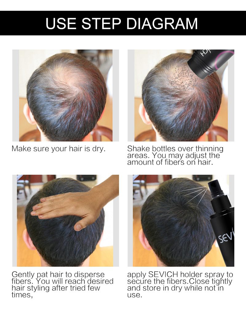 Sevich 25g hair building fibers powder hair loss products bald extension thicken hair spray jar keratin Sevich 25g hair building fibers powder hair loss products bald extension thicken hair spray jar keratin
