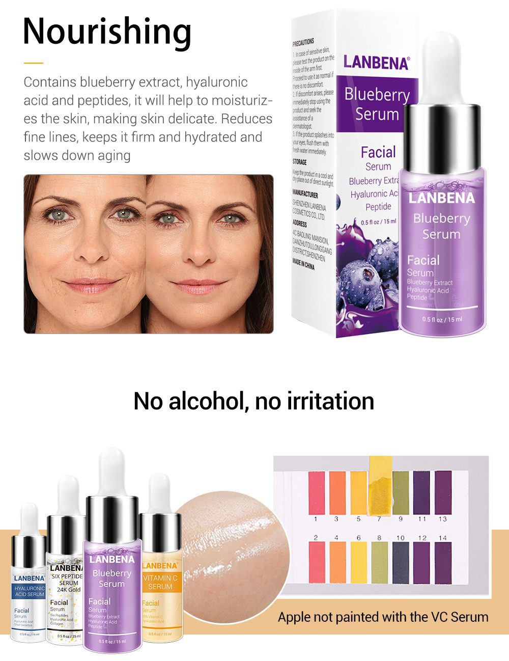 LANBENA Blueberry+hyaluronic Acid+vitamin C+24k Gold Six Peptides Serum Whitening Anti-aging Moisturizing Skin Care set (4pcs) LANBENA Blueberry+hyaluronic Acid+vitamin C+24k Gold Six Peptides Serum Whitening Anti-aging Moisturizing Skin Care set (4pcs)