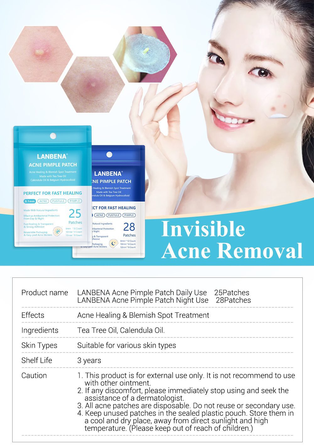 LANBENA Acne Removal Patch Acne Treatment Mask Anti Acne Stickers Blackhead Pimple Remover Face Cream Facial Tool Skin Care