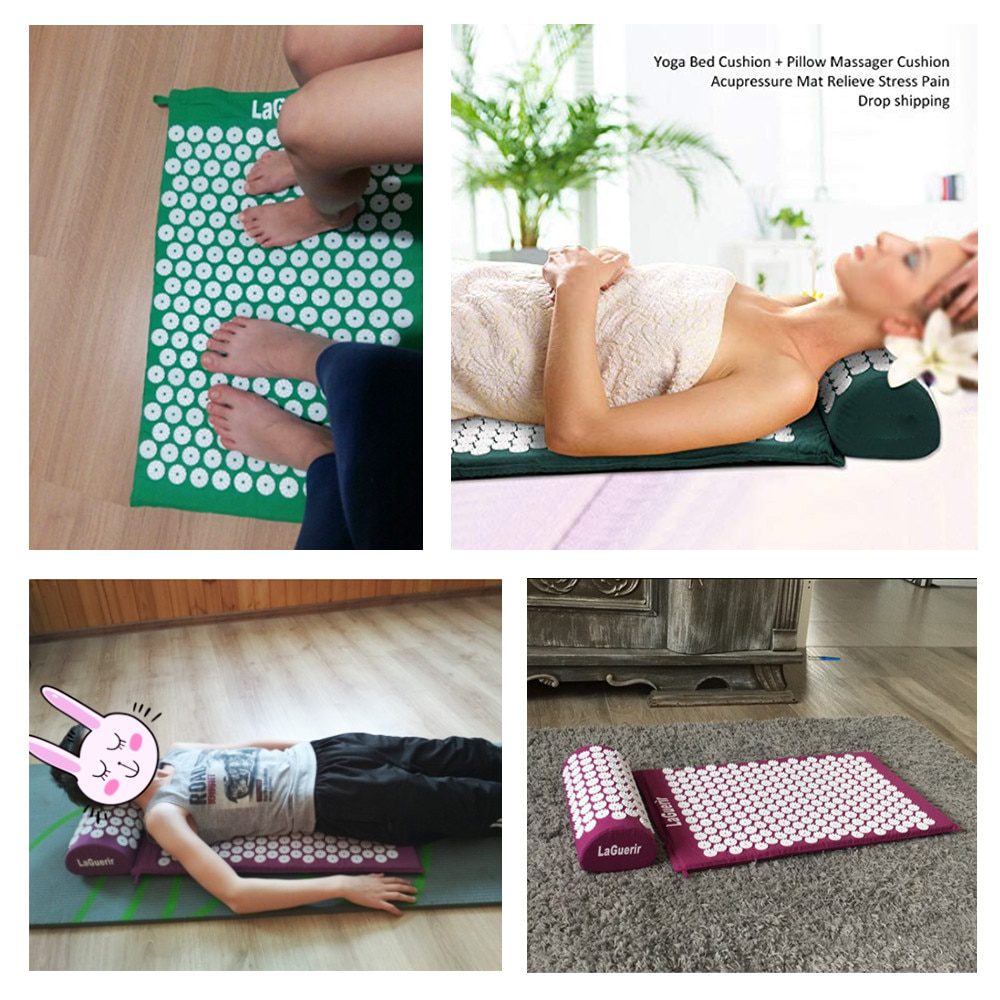 Massager Cushion Acupuncture Sets Relieve Stress Back Pain Acupressure Mat/Pillow Massage Mat Rose Spike Massage and Relaxation Massager Cushion Acupuncture Sets Relieve Stress Back Pain Acupressure Mat/Pillow Massage Mat Rose Spike Massage and Relaxation