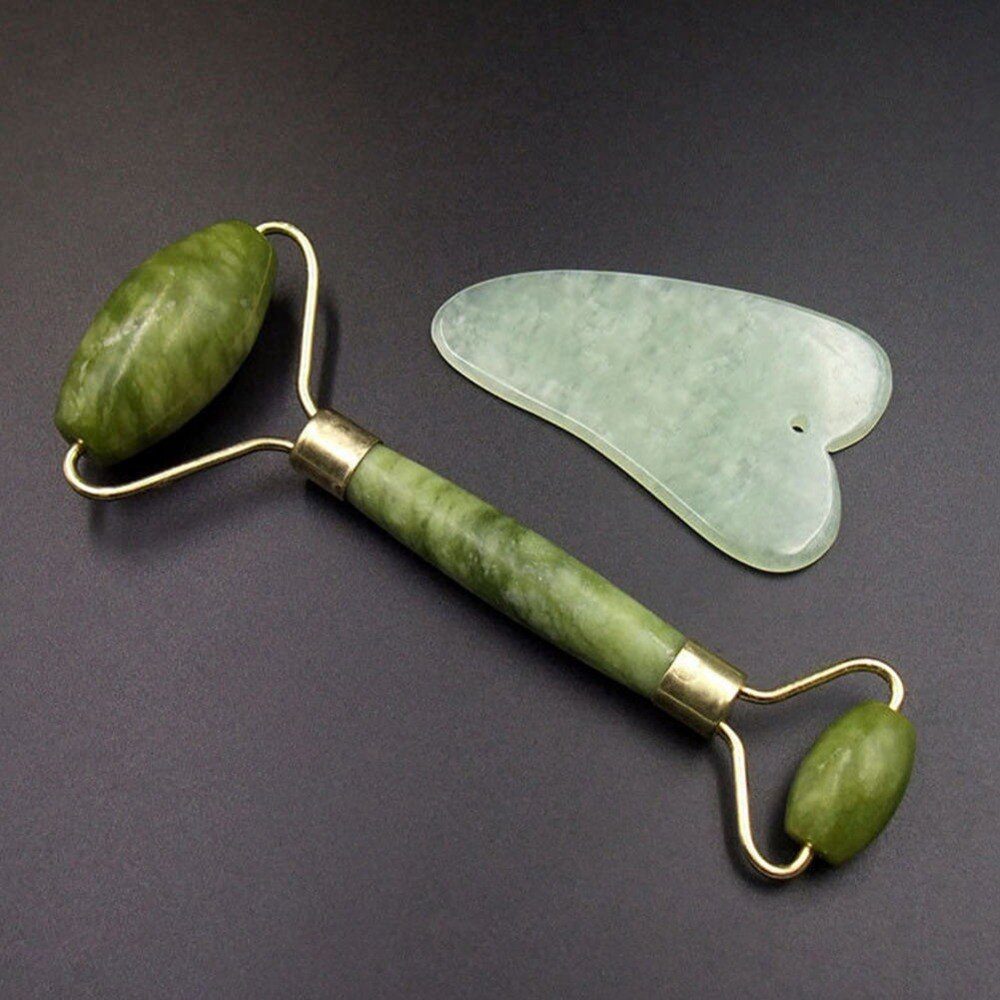 2pcs Facial Massage Jade Roller Face Neck Natural Stone Health Care Body Jade Gua Sha Board Beauty Tool Set #281270 2pcs Facial Massage Jade Roller Face Neck Natural Stone Health Care Body Jade Gua Sha Board Beauty Tool Set #281270