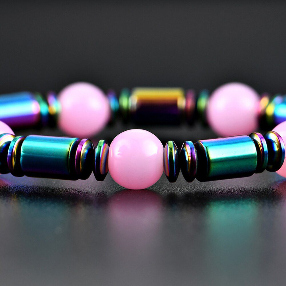 1Pc Magnet Bracelet Slimming Weight Loss Bracelet Slimming Hand Chain Round Hematite Magnetic Stone Therapy Jewelry Health Care