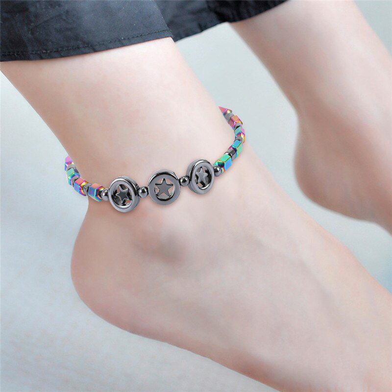 Mixed Color Weight Loss Round Stone Magnetic Therapy Bracelet Health Care Magnetic Hematite Ankle Chain For Men Women #294137 Mixed Color Weight Loss Round Stone Magnetic Therapy Bracelet Health Care Magnetic Hematite Ankle Chain For Men Women #294137