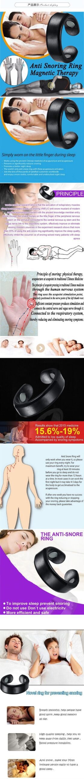 2019 Newly Acupressure Anti Snore Ring Titanium Alloy Treatment Reflexology Anti Snoring Apnea Sleeping Device Promotion Price