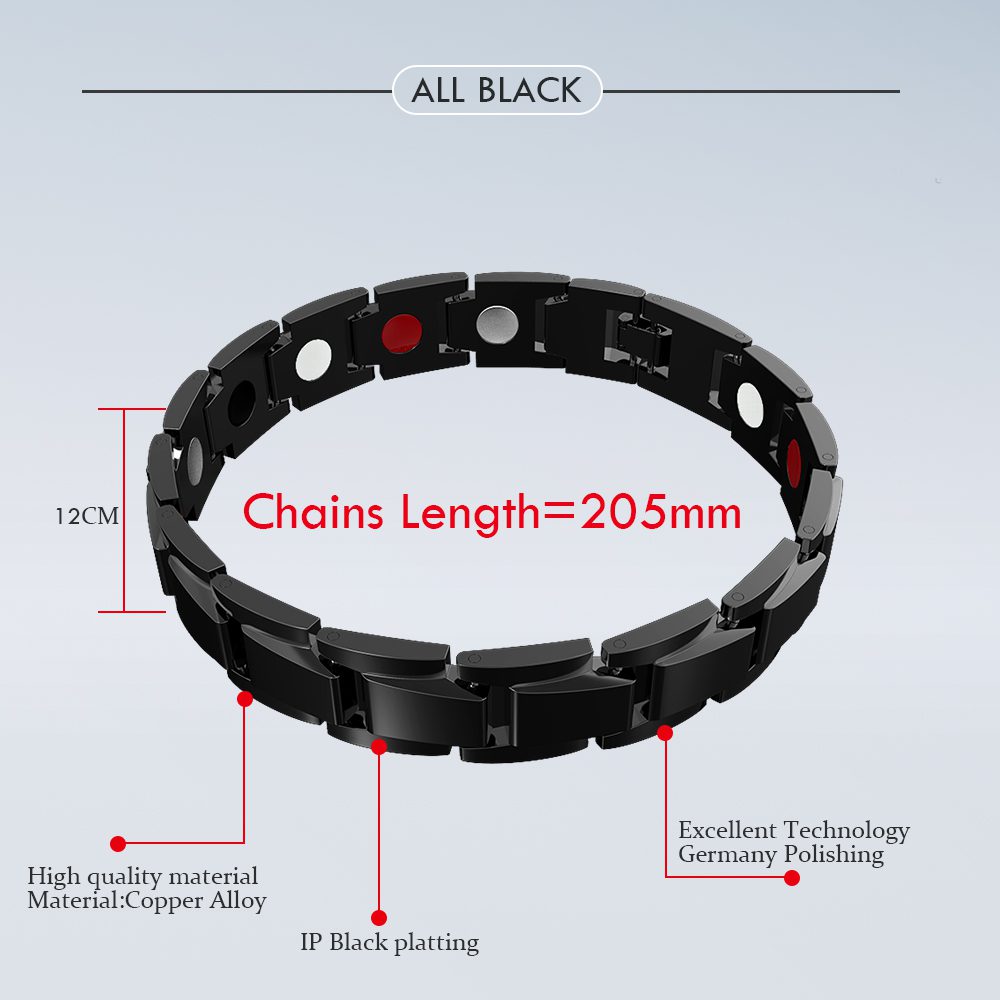 Men's Bracelets Abrray Magnetic Hematite Copper Bracelet with Hook Buckle Clasp Therapy Bangles Man Health Care Jewelry Men's Bracelets Abrray Magnetic Hematite Copper Bracelet with Hook Buckle Clasp Therapy Bangles Man Health Care Jewelry