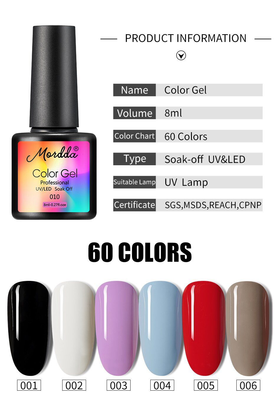 MORDDA 8 ML Gel Polish UV LED Nail Varnish For Manicure 60 Colors Gel Lacquer Semi Permanent Gel Paint Nail Art DIY Design Tools MORDDA 8 ML Gel Polish UV LED Nail Varnish For Manicure 60 Colors Gel Lacquer Semi Permanent Gel Paint Nail Art DIY Design Tools