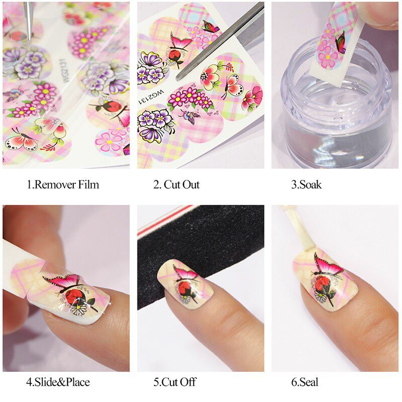 24pcs Watercolor Floral Flower Sticker Nail Decal Set Flamingo Letter Design Gel Manicure Decor Water Slider Foil CHSTZ683-706-1 24pcs Watercolor Floral Flower Sticker Nail Decal Set Flamingo Letter Design Gel Manicure Decor Water Slider Foil CHSTZ683-706-1