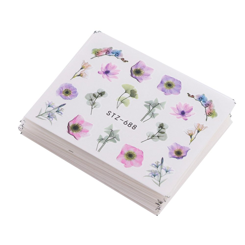 24pcs Watercolor Floral Flower Sticker Nail Decal Set Flamingo Letter Design Gel Manicure Decor Water Slider Foil CHSTZ683-706-1 24pcs Watercolor Floral Flower Sticker Nail Decal Set Flamingo Letter Design Gel Manicure Decor Water Slider Foil CHSTZ683-706-1