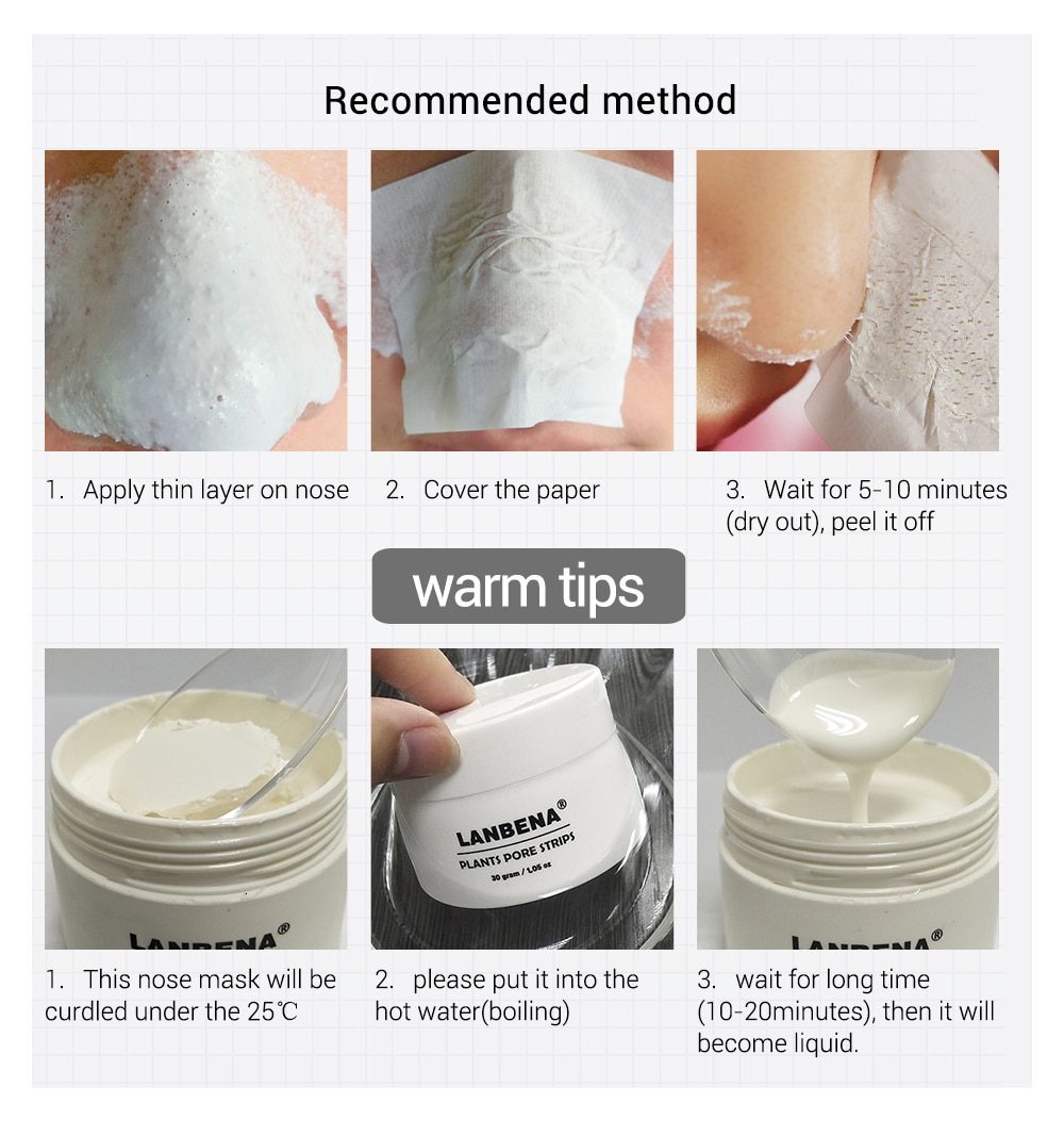 New LANBENA Unisex Blackhead Remover Nose Face Mask Pore Strip Black Mask Peeling Acne Treatment Black Deep Cleansing Skin Care