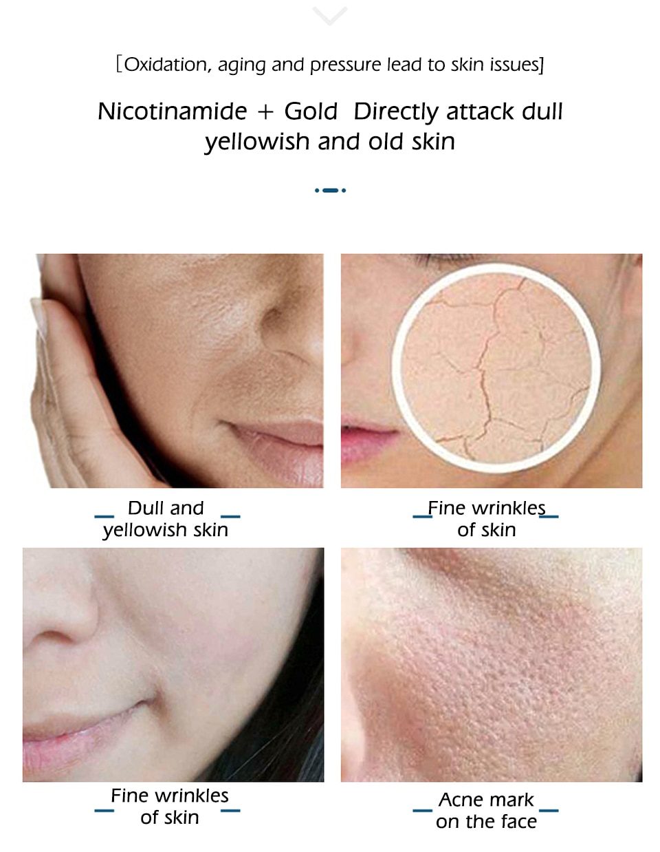 SENANA Hyaluronic Acid Face Serum 24k gold Nicotinamide Ampoule Anti-Aging Shrink pores Anti-Ance Whitening Moisturizing essence SENANA Hyaluronic Acid Face Serum 24k gold Nicotinamide Ampoule Anti-Aging Shrink pores Anti-Ance Whitening Moisturizing essence
