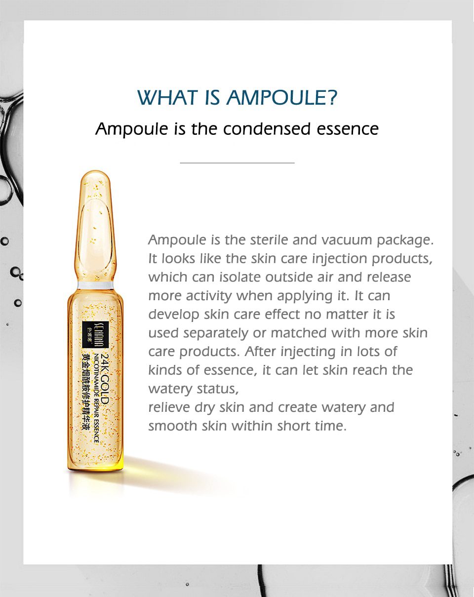 SENANA Hyaluronic Acid Face Serum 24k gold Nicotinamide Ampoule Anti-Aging Shrink pores Anti-Ance Whitening Moisturizing essence SENANA Hyaluronic Acid Face Serum 24k gold Nicotinamide Ampoule Anti-Aging Shrink pores Anti-Ance Whitening Moisturizing essence