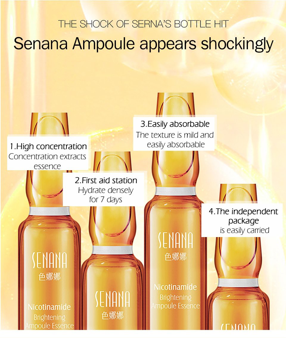SENANA Hyaluronic Acid Face Serum 24k gold Nicotinamide Ampoule Anti-Aging Shrink pores Anti-Ance Whitening Moisturizing essence SENANA Hyaluronic Acid Face Serum 24k gold Nicotinamide Ampoule Anti-Aging Shrink pores Anti-Ance Whitening Moisturizing essence
