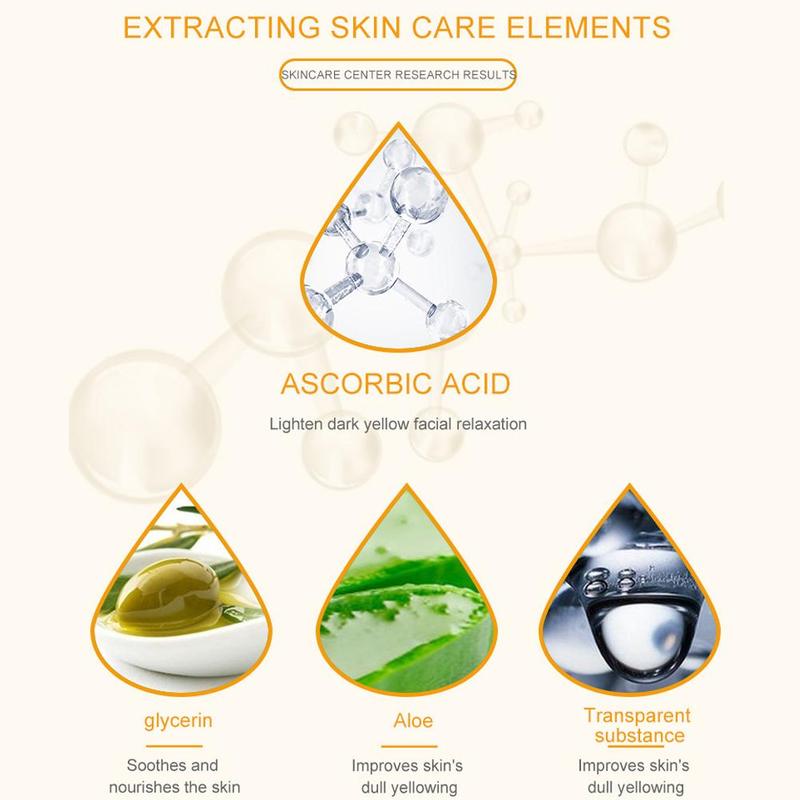 100% Pure Vitamin C Serum Liquid Freckle Removal Acne Scars Hyaluronic Acid Anti-wrinkle Vc Face Serum Fade Dark Spot