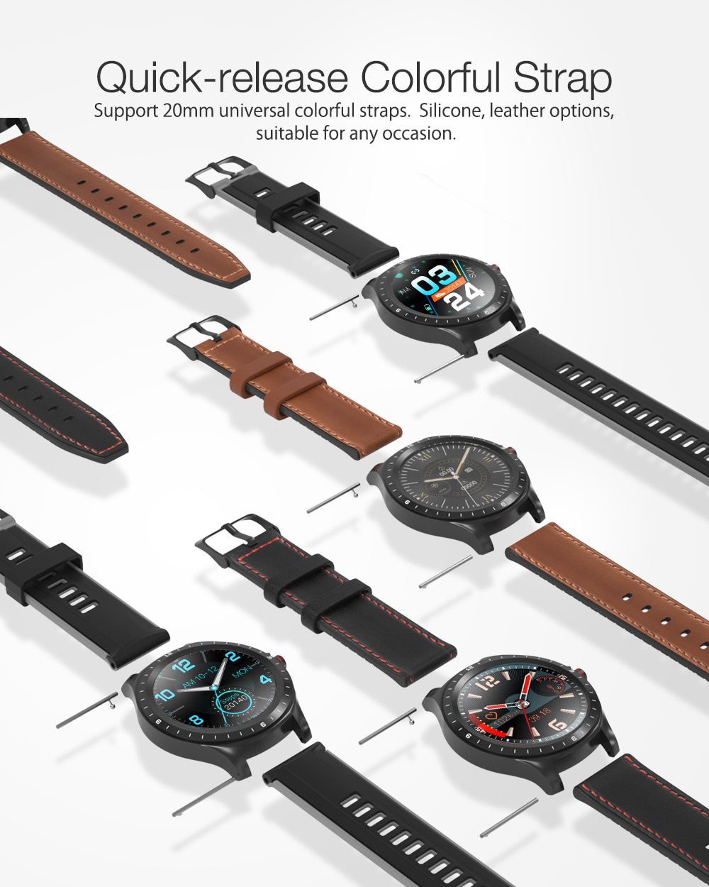 [ bluetooth 5.0 ] BlitzWolf BW-HL2 Smart Watch 1.3' Full Round Touch Screen Heart Rate Blood Pressure O2 Monitor IP67 Smartwatch