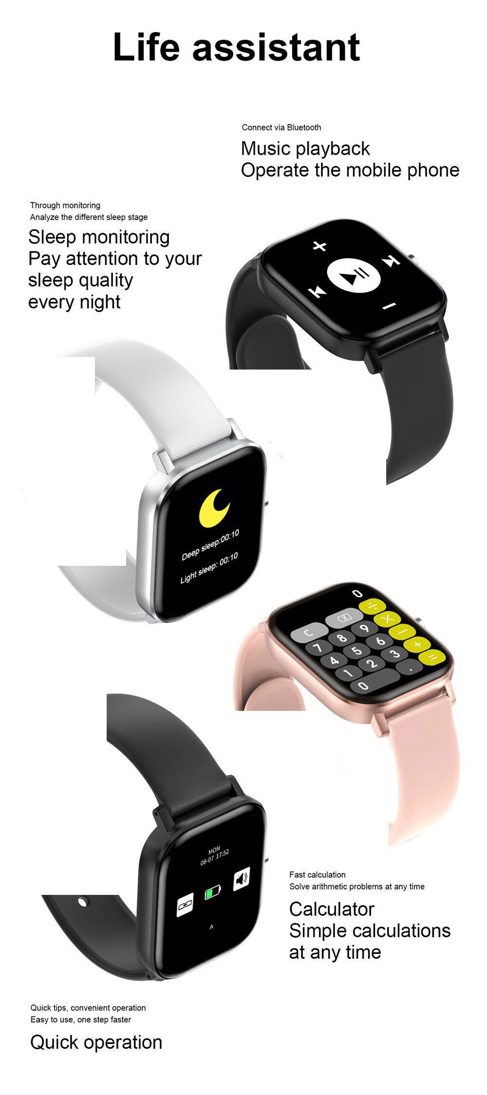1.75 Inch IPS Screen Smart Watch Men Women ECG Heart Rate Blood Pressure Monitor Smartwatch Waterproof Watch For Android Iphone 1.75 Inch IPS Screen Smart Watch Men Women ECG Heart Rate Blood Pressure Monitor Smartwatch Waterproof Watch For Android Iphone