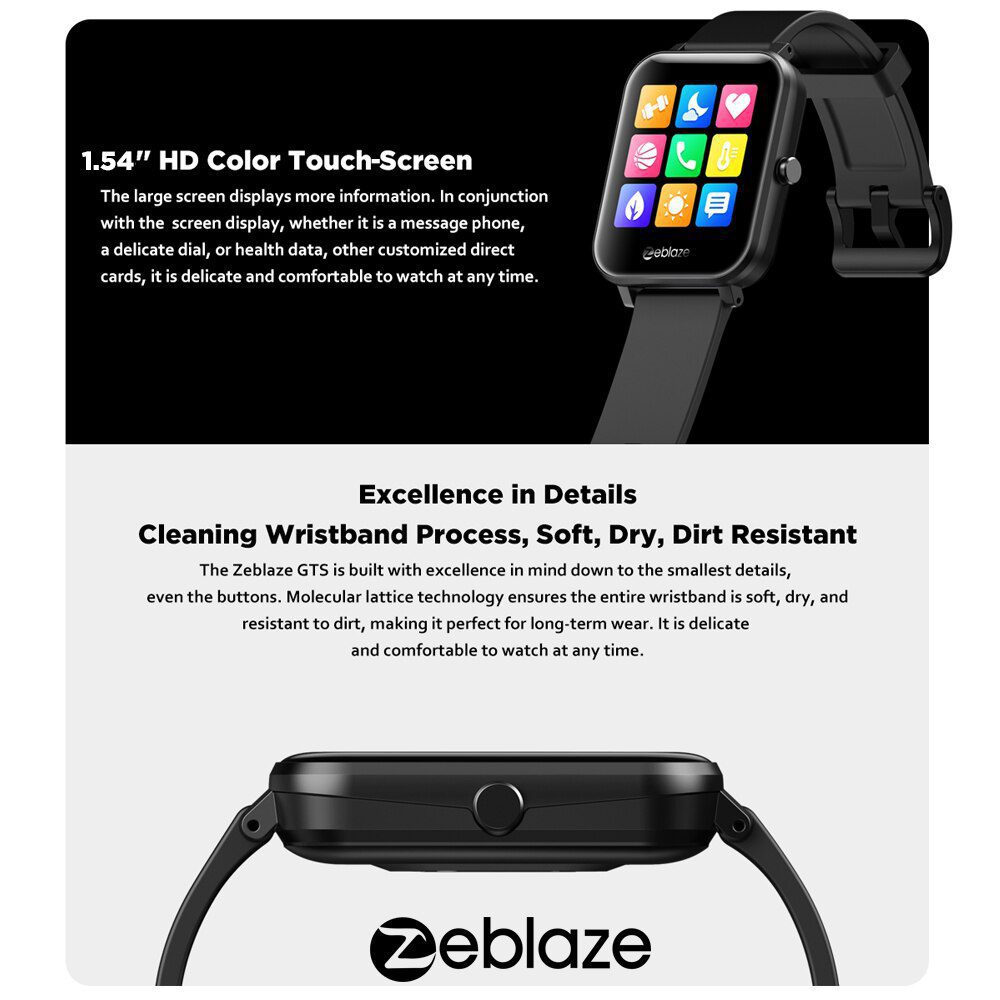 Zeblaze GTS Smart Watch for Phone-Calls Smartwatch Fitness Sleep Heart Rate Blood Pressure Monitor IP67 Waterproof Smart Watches Zeblaze GTS Smart Watch for Phone-Calls Smartwatch Fitness Sleep Heart Rate Blood Pressure Monitor IP67 Waterproof Smart Watches