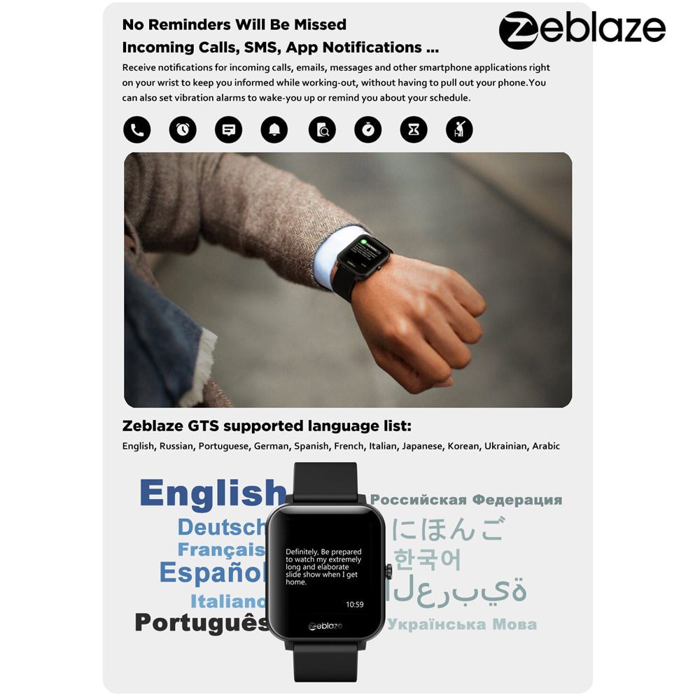 Zeblaze GTS Smart Watch for Phone-Calls Smartwatch Fitness Sleep Heart Rate Blood Pressure Monitor IP67 Waterproof Smart Watches Zeblaze GTS Smart Watch for Phone-Calls Smartwatch Fitness Sleep Heart Rate Blood Pressure Monitor IP67 Waterproof Smart Watches