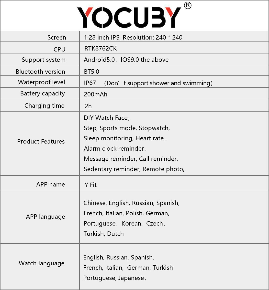 YOCUBY Smart Watch Men Smartwatch IP68 Waterproof Call Reminder Heart Rate Sleep Monitor Custom Watch Face Pedometer YOCUBY Smart Watch Men Smartwatch IP68 Waterproof Call Reminder Heart Rate Sleep Monitor Custom Watch Face Pedometer