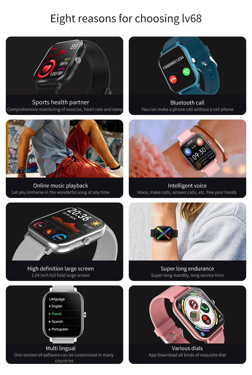 Bluetooth Call Smart Watch Men Women Blood Pressure Heart Rate Monitor Smartwatch Music Player Fitness Tracker Watch Clock PK P8 Bluetooth Call Smart Watch Men Women Blood Pressure Heart Rate Monitor Smartwatch Music Player Fitness Tracker Watch Clock PK P8