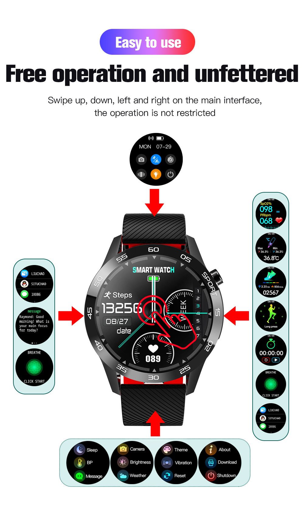 Body Temperature Smart Watch Men IP67 Waterproof Full Touch Screen Smartwatch Women Heart Rate Fitness Tracker For Android IOS Body Temperature Smart Watch Men IP67 Waterproof Full Touch Screen Smartwatch Women Heart Rate Fitness Tracker For Android IOS