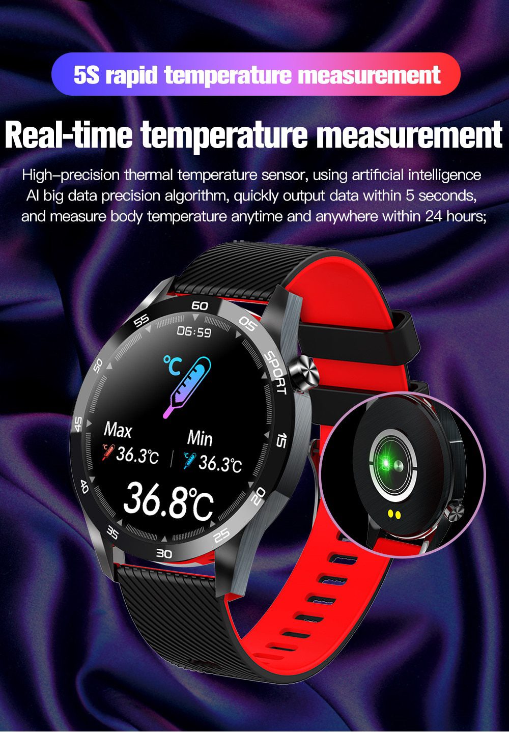 Body Temperature Smart Watch Men IP67 Waterproof Full Touch Screen Smartwatch Women Heart Rate Fitness Tracker For Android IOS Body Temperature Smart Watch Men IP67 Waterproof Full Touch Screen Smartwatch Women Heart Rate Fitness Tracker For Android IOS