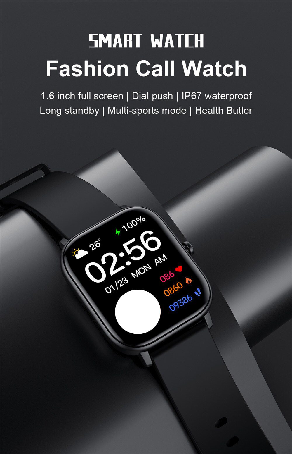 Bluetooth Call Smart Watch Men Women 1.6 inch Full Touch Screen Smartwatch Blood Pressure Heart Rate Fitness Tracker Sport Watch Bluetooth Call Smart Watch Men Women 1.6 inch Full Touch Screen Smartwatch Blood Pressure Heart Rate Fitness Tracker Sport Watch