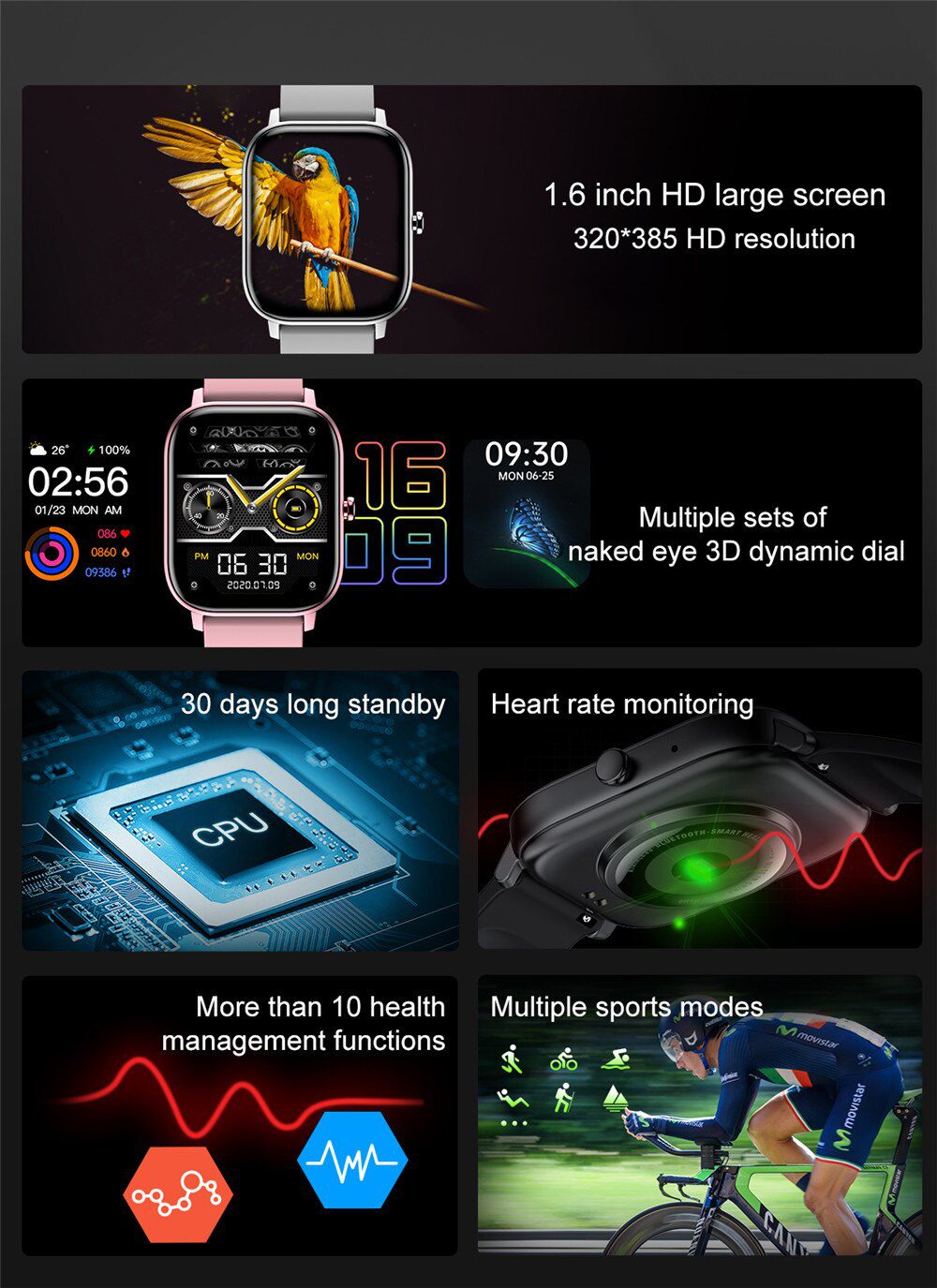 Bluetooth Call Smart Watch Men Women 1.6 inch Full Touch Screen Smartwatch Blood Pressure Heart Rate Fitness Tracker Sport Watch Bluetooth Call Smart Watch Men Women 1.6 inch Full Touch Screen Smartwatch Blood Pressure Heart Rate Fitness Tracker Sport Watch
