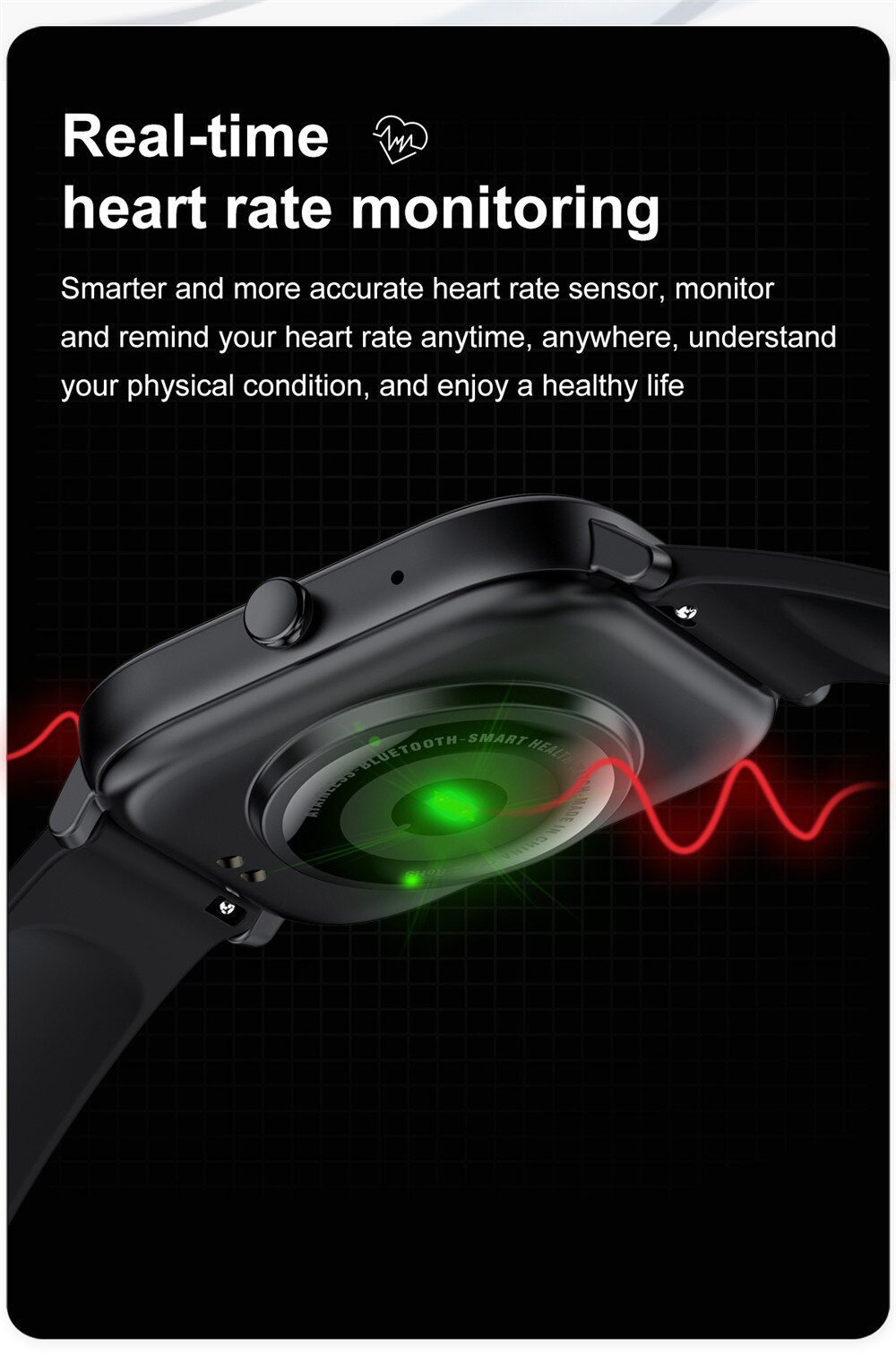 Bluetooth Call Smart Watch Men Women 1.6 inch Full Touch Screen Smartwatch Blood Pressure Heart Rate Fitness Tracker Sport Watch