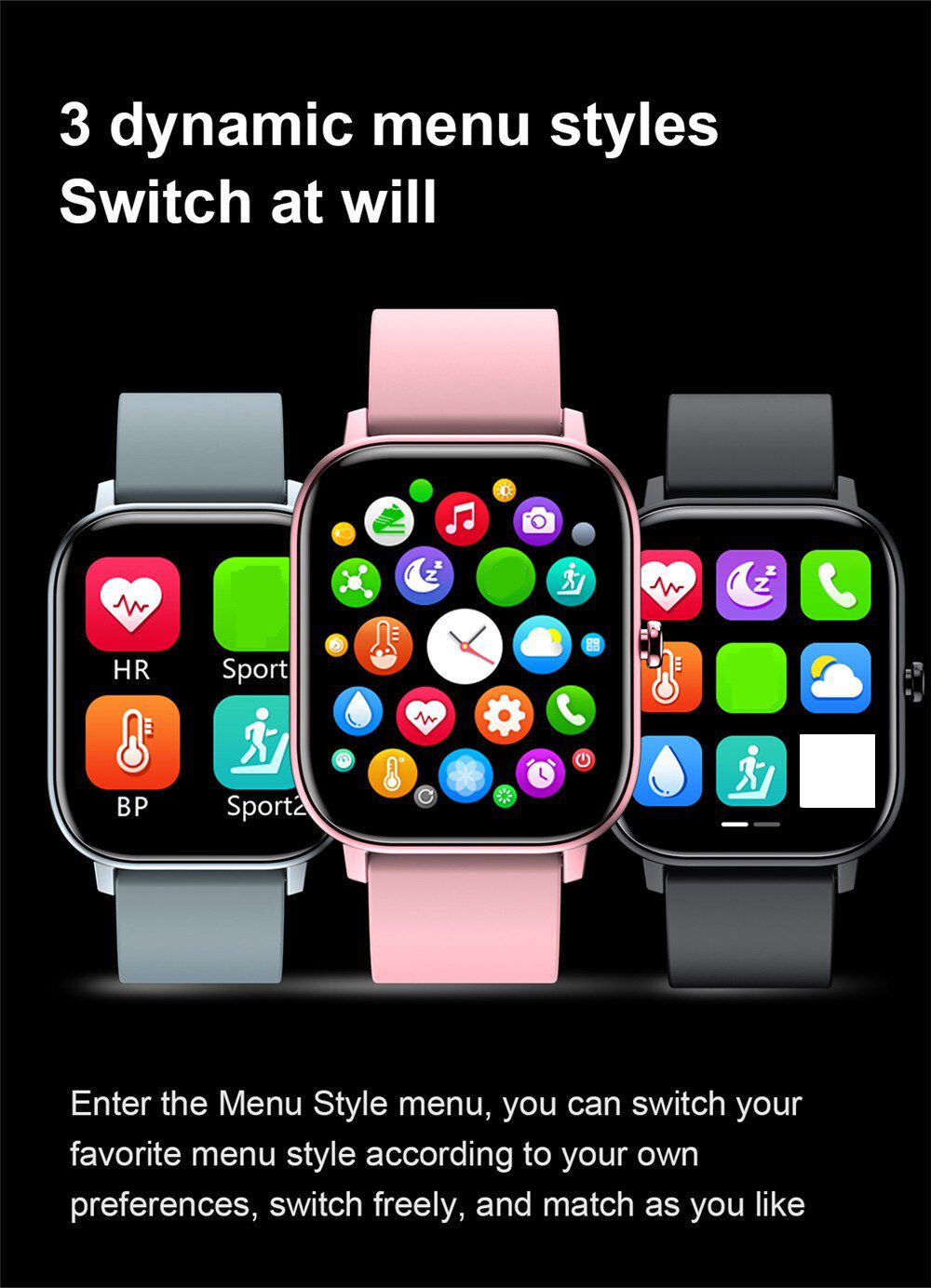 Bluetooth Call Smart Watch Men Women 1.6 inch Full Touch Screen Smartwatch Blood Pressure Heart Rate Fitness Tracker Sport Watch