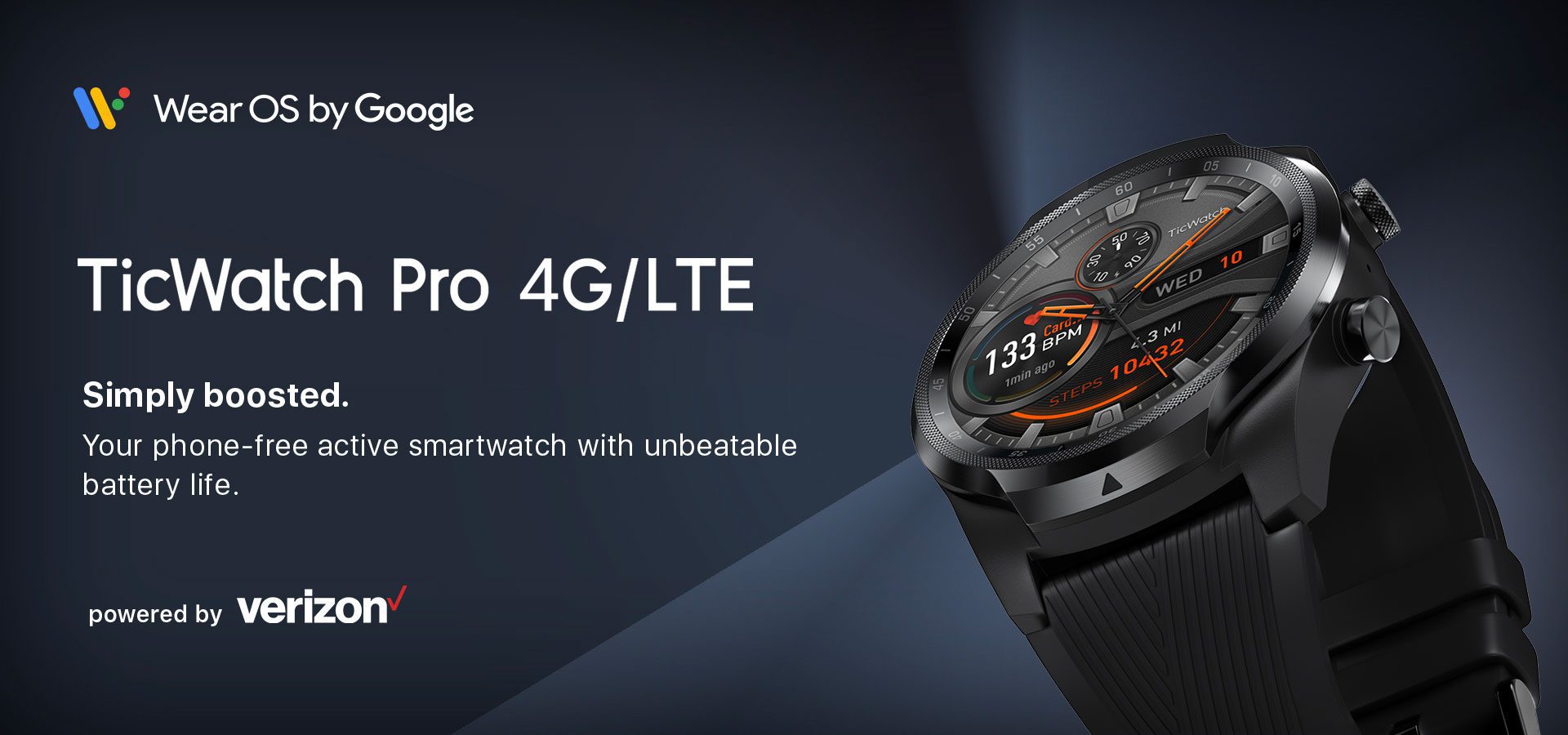 TicWatch Pro 4G/LTE US-Verizon Smartwatch for Men 1GB RAM Sleep Tracking Swim-Ready IP68 Waterproof Watch NFC Long Battery Life