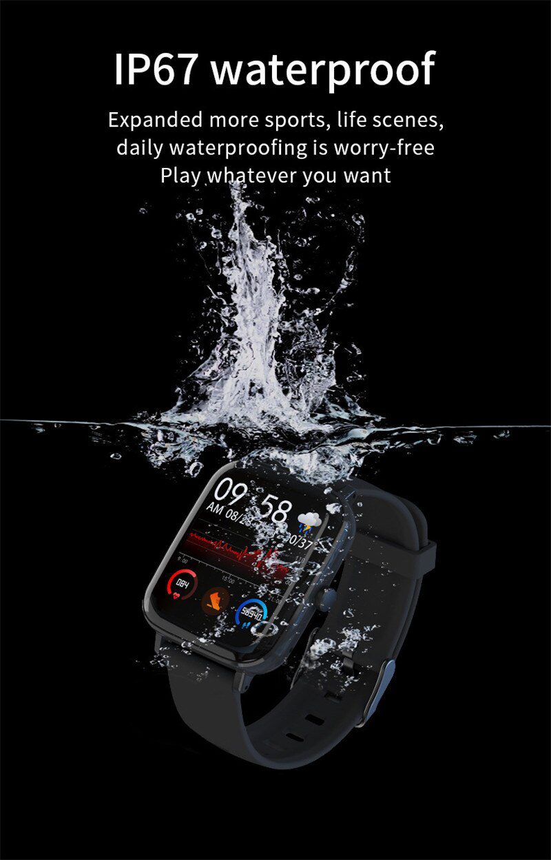 Smart Watch Fitness Tracker Heart Rate Monitor IP67 Waterproof Fitness Watch Pedometer Smartwatch Compatible for iOS Android Smart Watch Fitness Tracker Heart Rate Monitor IP67 Waterproof Fitness Watch Pedometer Smartwatch Compatible for iOS Android