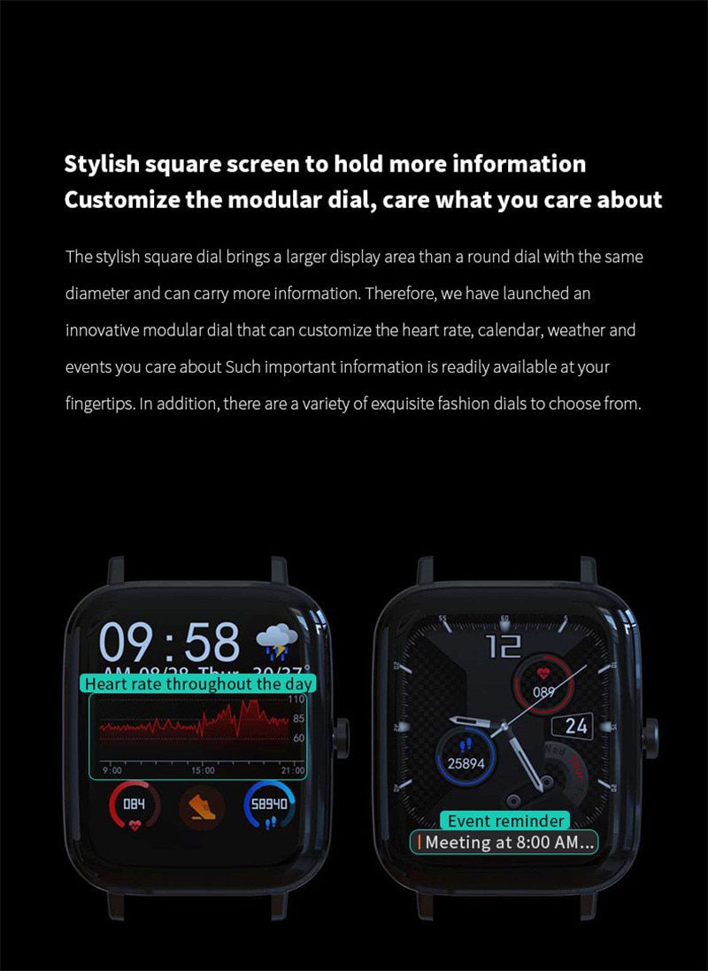 Smart Watch Fitness Tracker Heart Rate Monitor IP67 Waterproof Fitness Watch Pedometer Smartwatch Compatible for iOS Android Smart Watch Fitness Tracker Heart Rate Monitor IP67 Waterproof Fitness Watch Pedometer Smartwatch Compatible for iOS Android