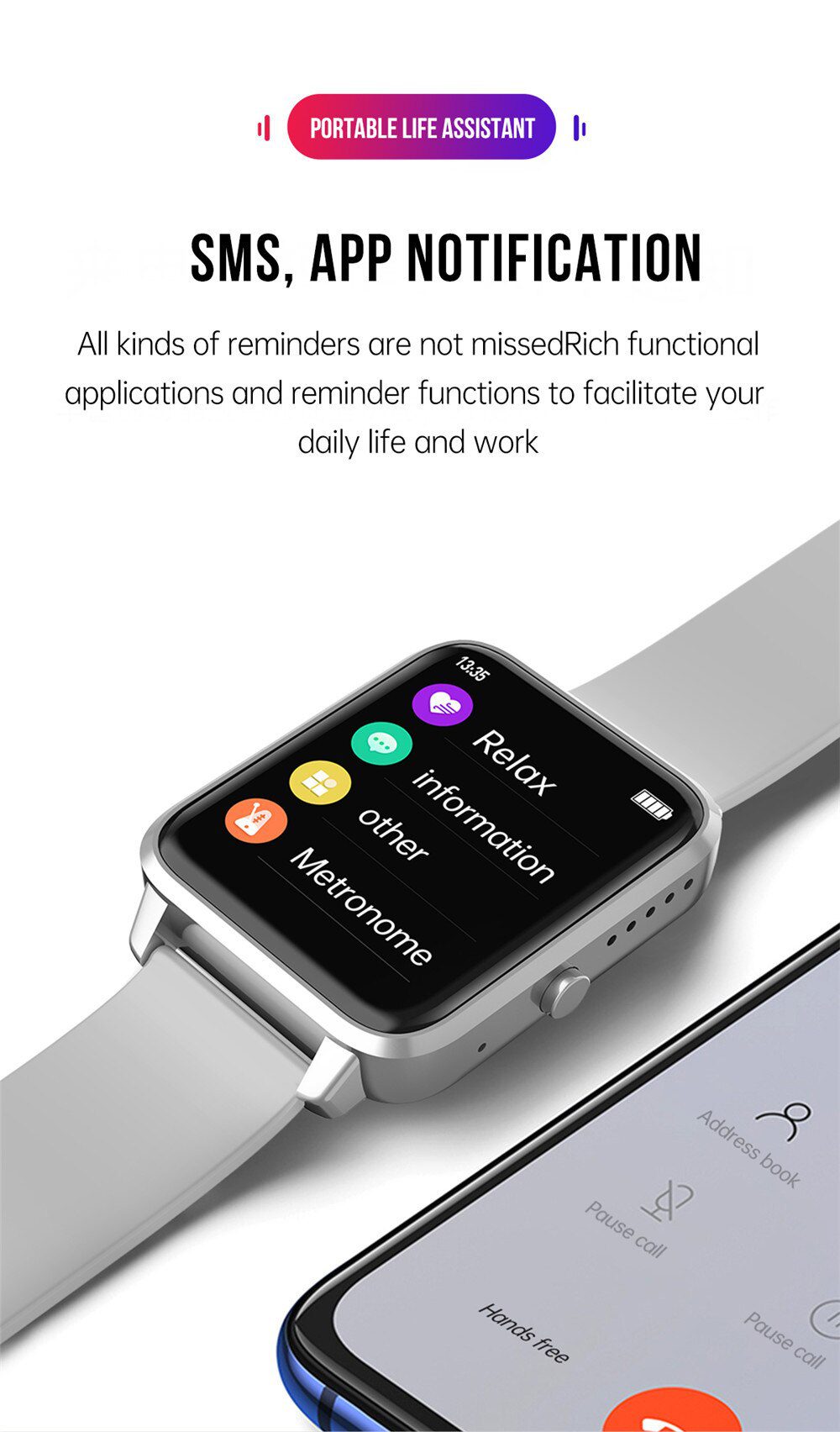 Smart Watch Men 1.65 Inch Full Touch Screen Bluetooth Call Smartwatch Women Blood Pressure Heart Rate Monitor Clock Android IOS Smart Watch Men 1.65 Inch Full Touch Screen Bluetooth Call Smartwatch Women Blood Pressure Heart Rate Monitor Clock Android IOS