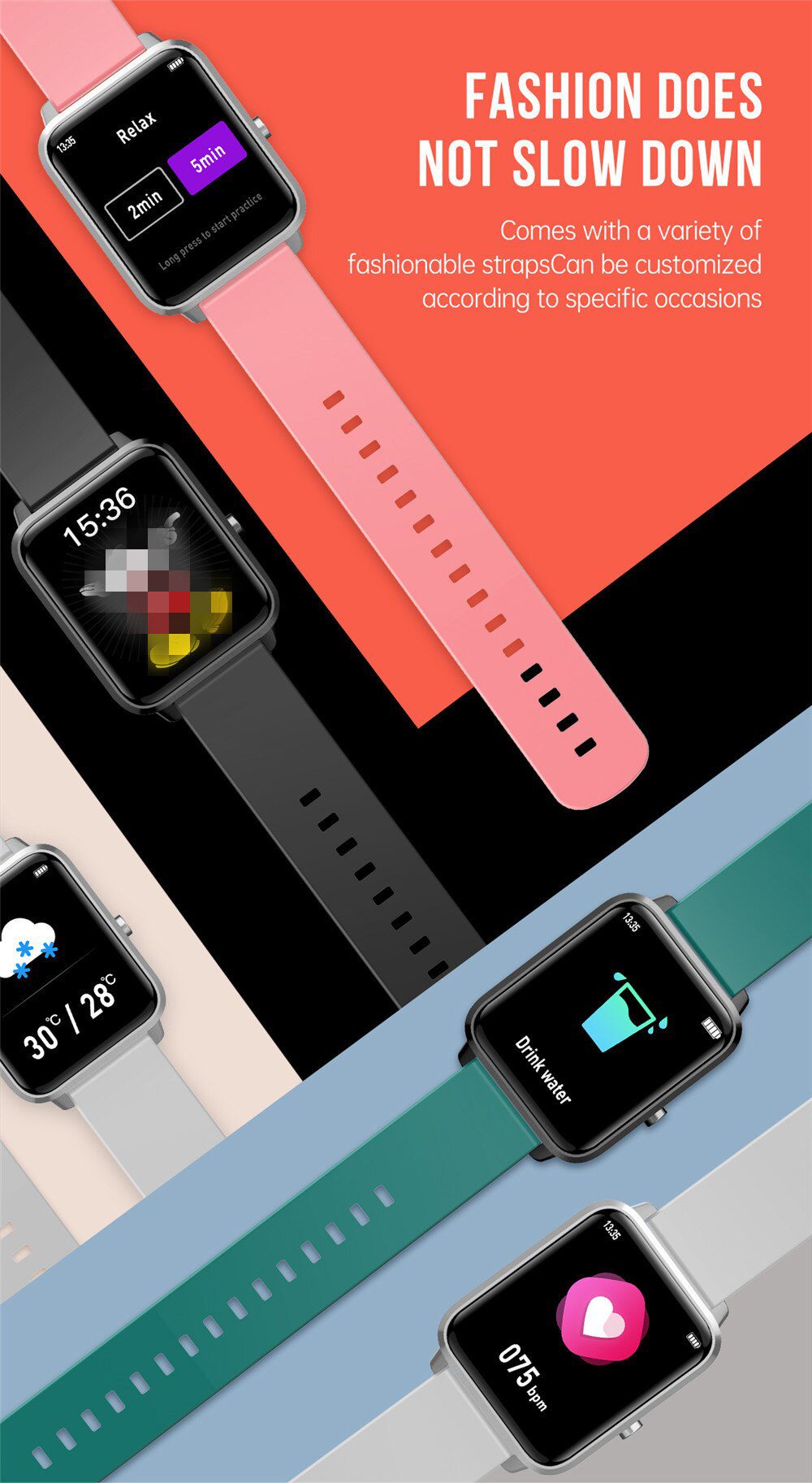 Smart Watch Men 1.65 Inch Full Touch Screen Bluetooth Call Smartwatch Women Blood Pressure Heart Rate Monitor Clock Android IOS Smart Watch Men 1.65 Inch Full Touch Screen Bluetooth Call Smartwatch Women Blood Pressure Heart Rate Monitor Clock Android IOS