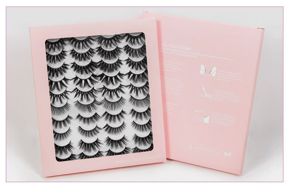 5/8/20 Pairs 3D Mink Lashes Natural False Eyelashes Dramatic Volume Fake Lashes Makeup Eyelash Extension Silk Handmade Eyelashes